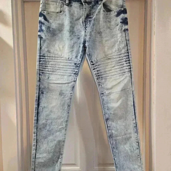 South Pole Skinny Distressed Light Wash Jeans Mens Size 34 - Picture 2 of 11